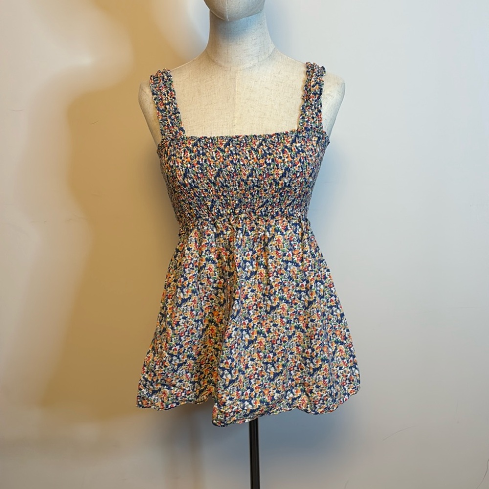 Motherhood, maternity, colorful, flowered sleeveless top size S